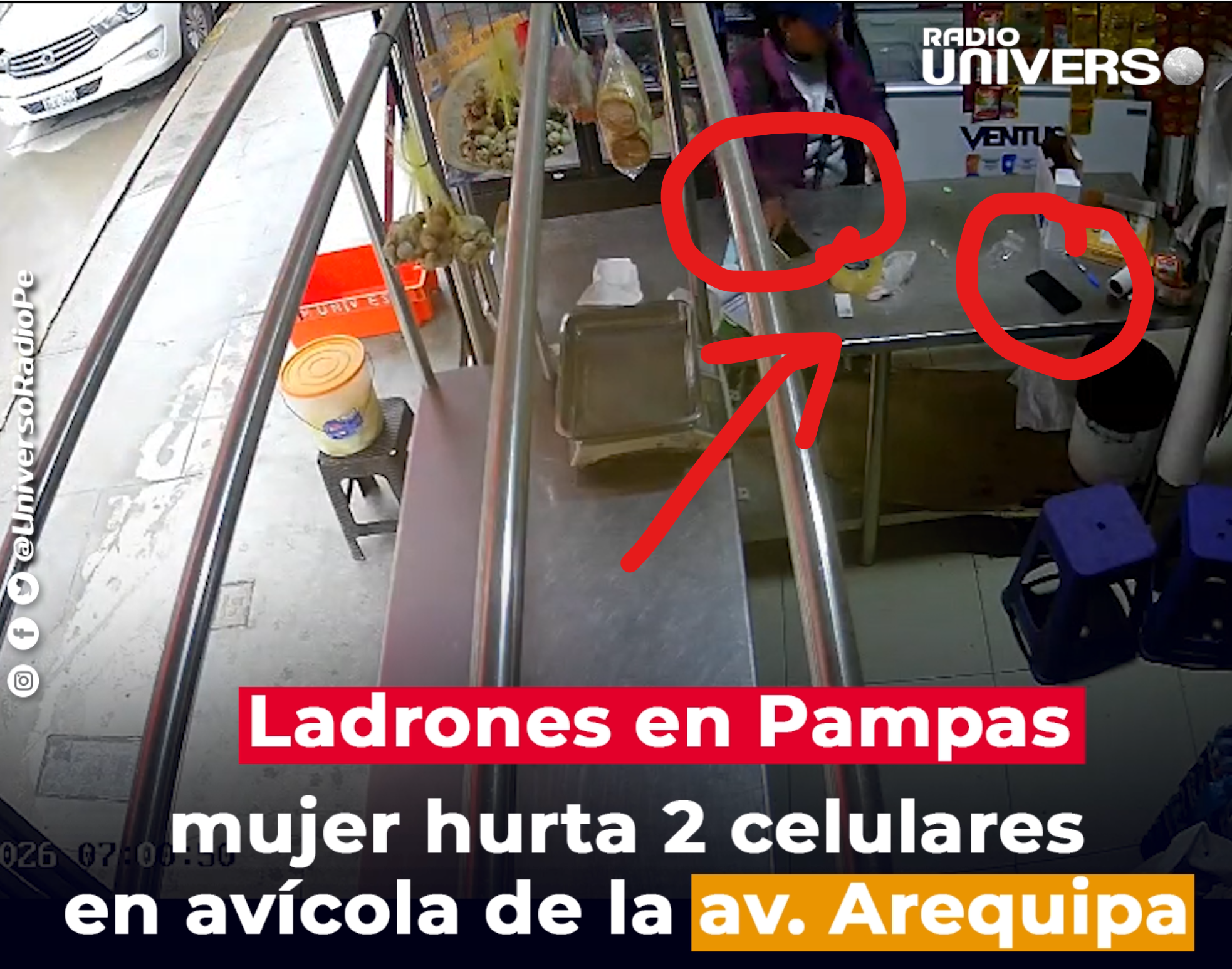Roban celulares en avícola de Pampas